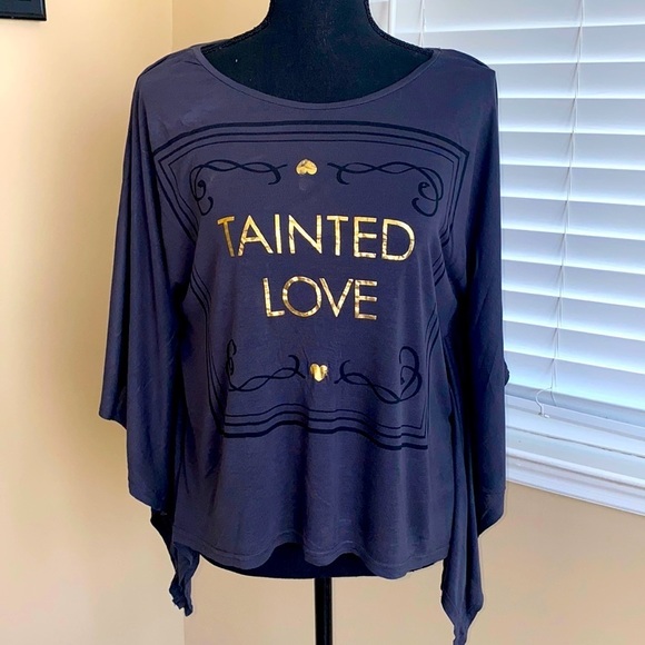 TAINTED LOVE Gray Flowing Shirt - Picture 1 of 8
